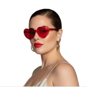 Heart-Shaped Red Sunglasses